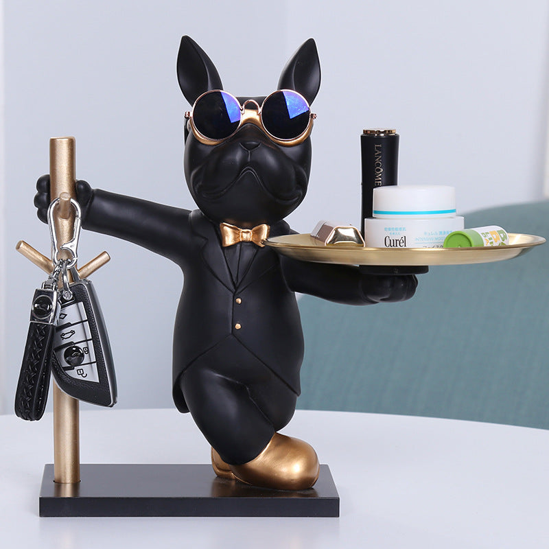 Butler Deluxe – Stylish Bulldog Sculpture with Storage Tray & Key Holder
