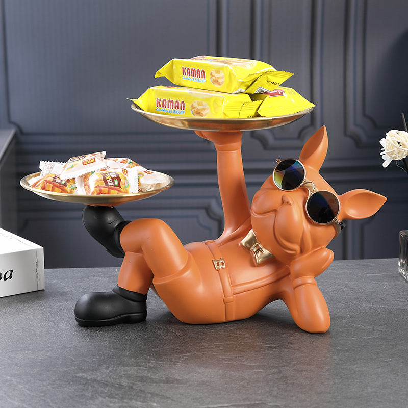Bulldog Butler – Luxurious Bulldog Sculpture with Dual Storage Trays