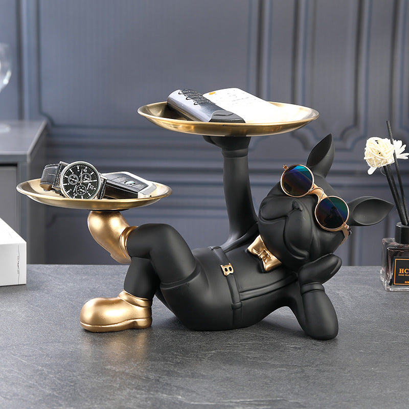 Bulldog Butler – Luxurious Bulldog Sculpture with Dual Storage Trays