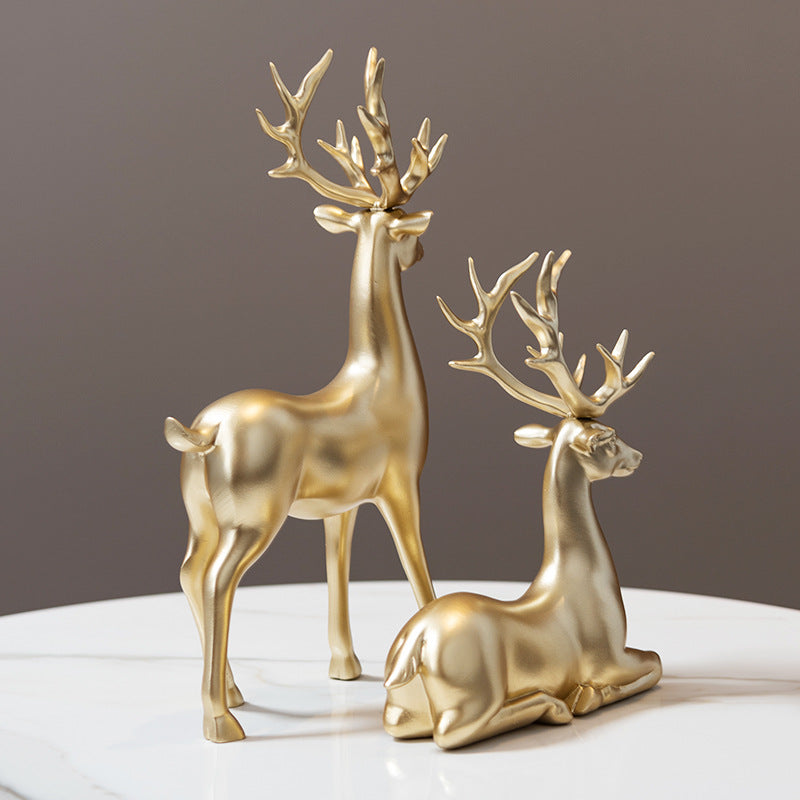 Wilderness – Elegant Gold Deer Sculptures