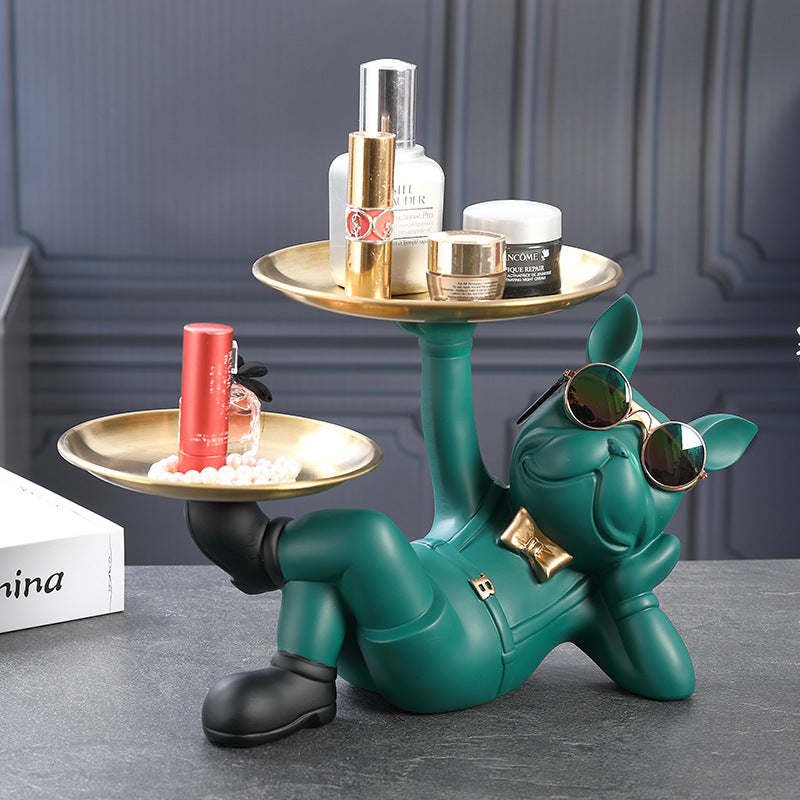 Bulldog Butler – Luxurious Bulldog Sculpture with Dual Storage Trays