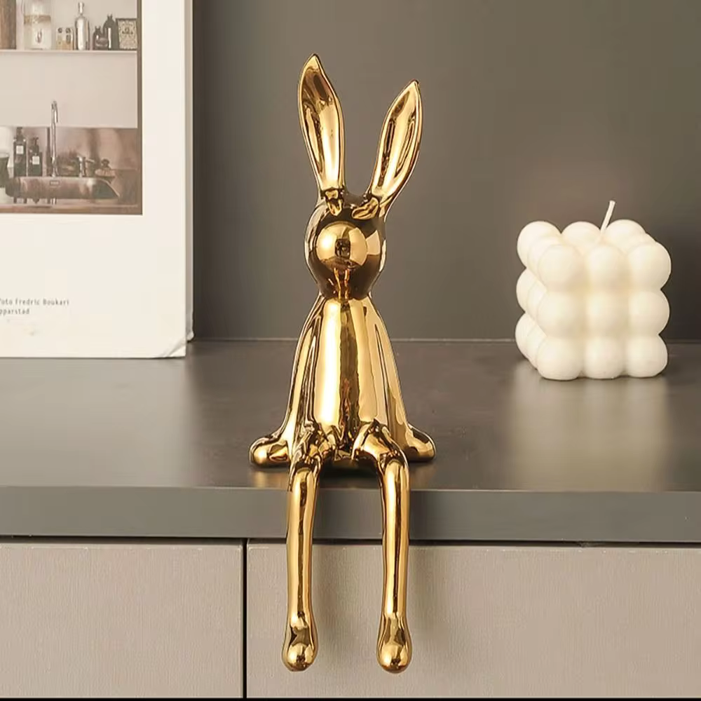 GoldenBunny – Adorable Gold Bunny Sculpture