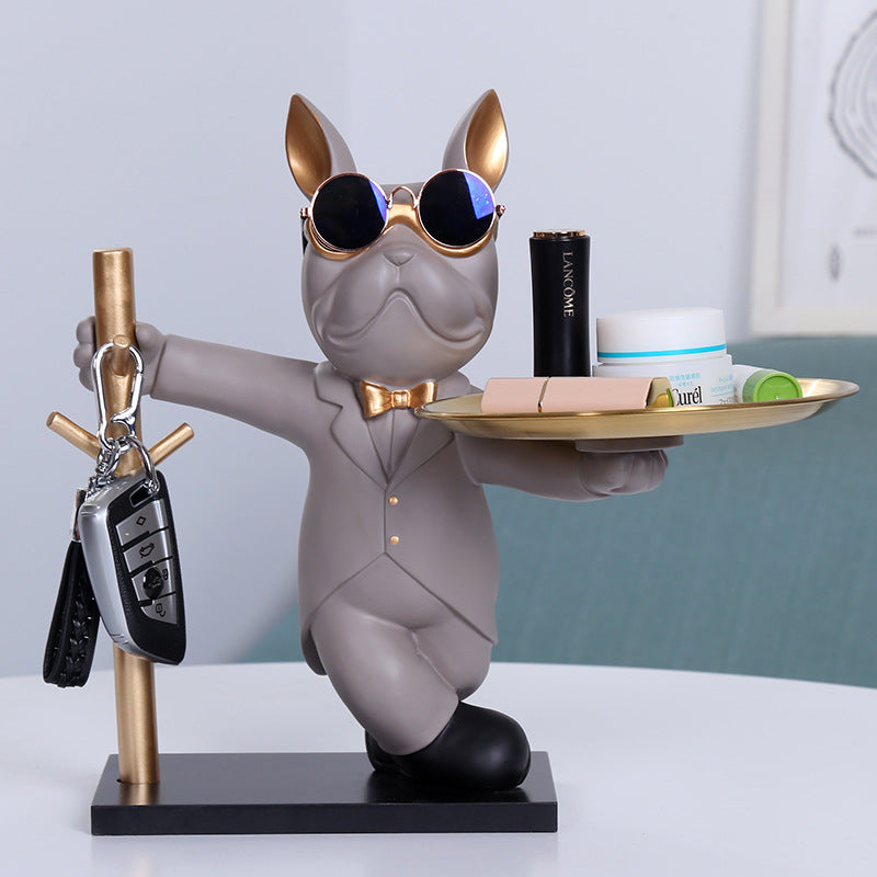 Butler Deluxe – Stylish Bulldog Sculpture with Storage Tray & Key Holder